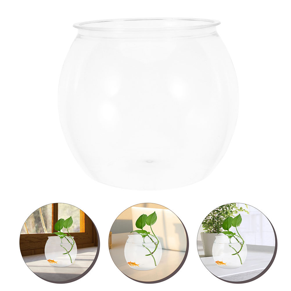 Planted Aquarium Bowl - Round Unbreakable Plastic Fish Bowl Betta