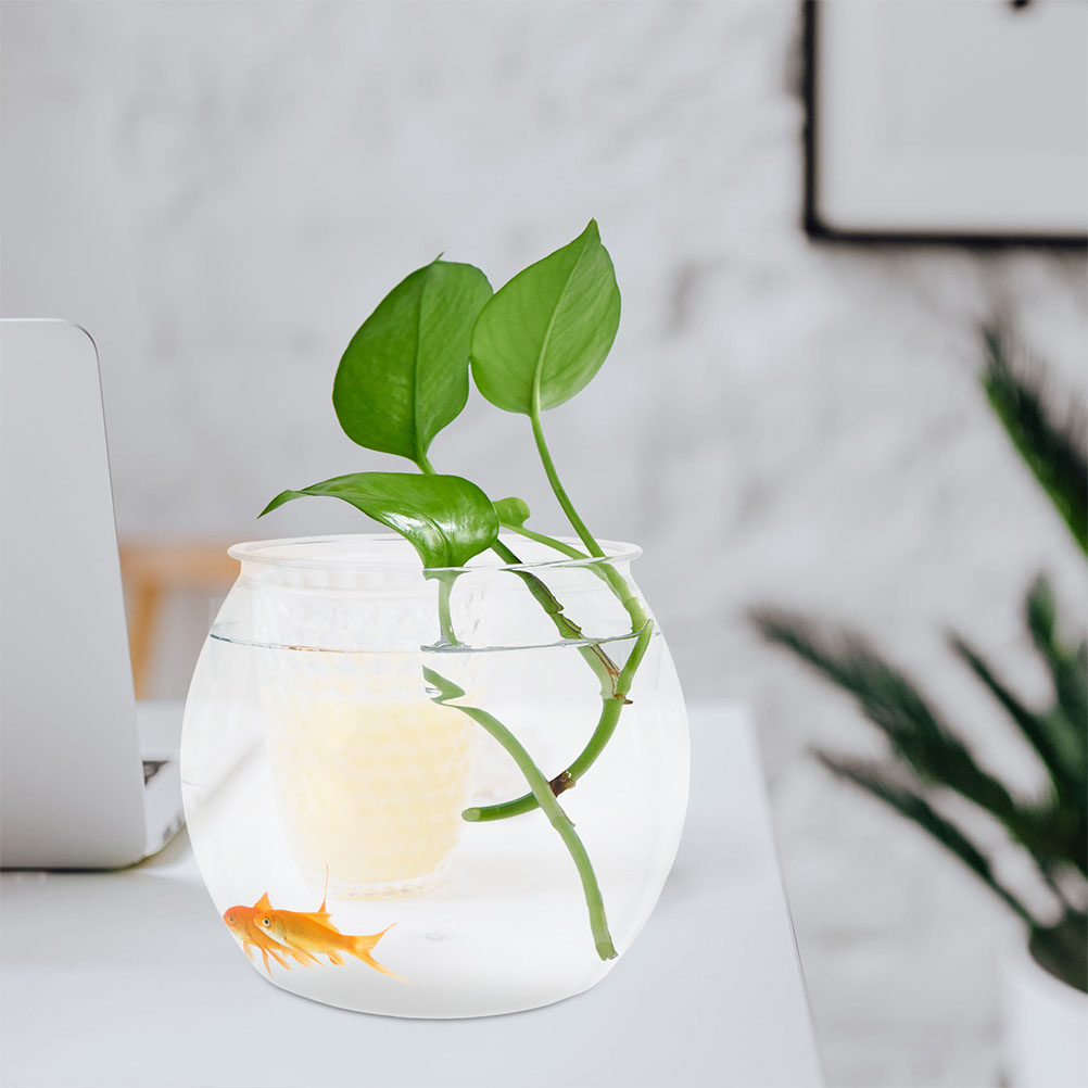 Round Unbreakable Plastic Fish - огляд і ціна Planted Aquarium Bowl