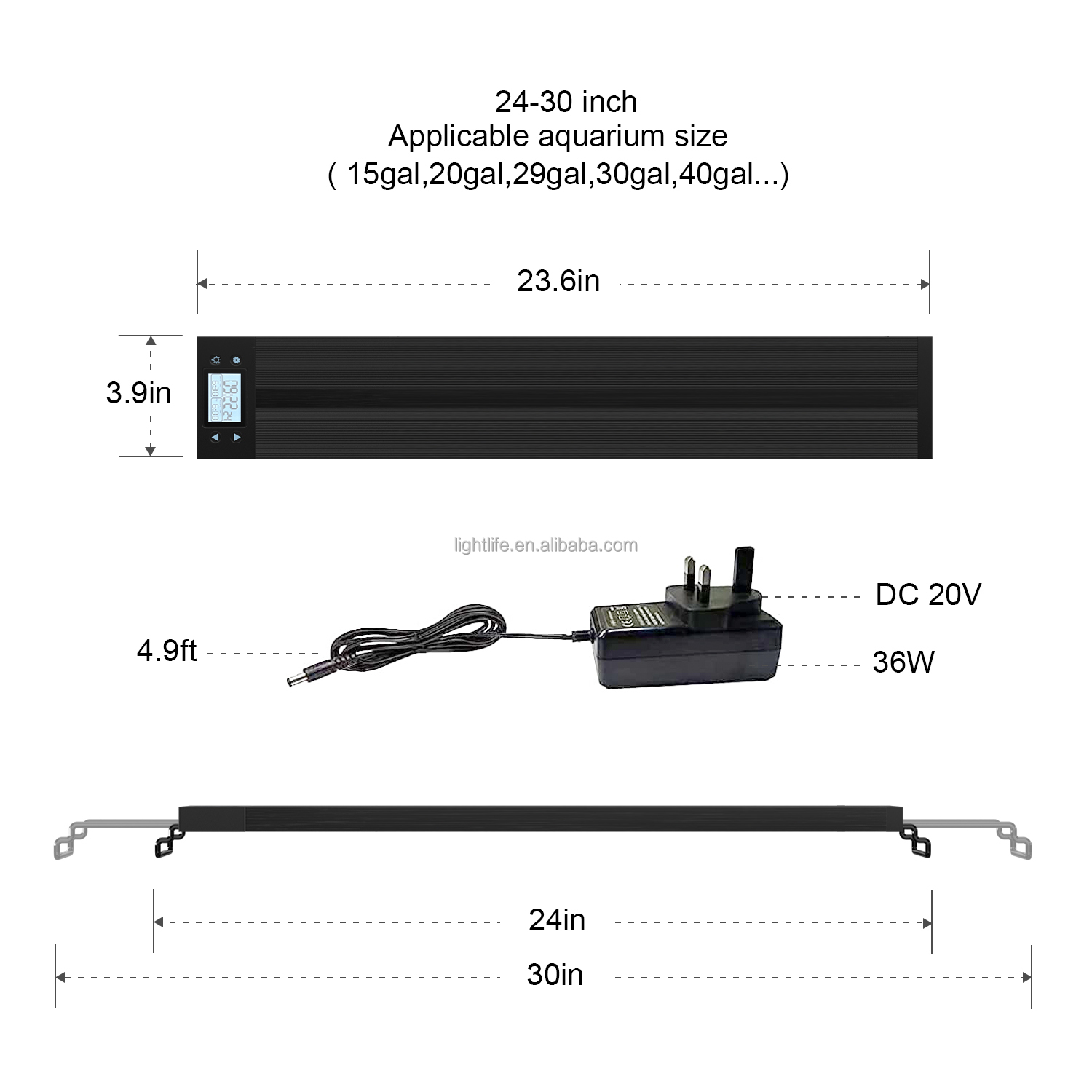 18-68W US UK EU Plug WRGB Full - огляд і ціна Aquarium Plant Uk